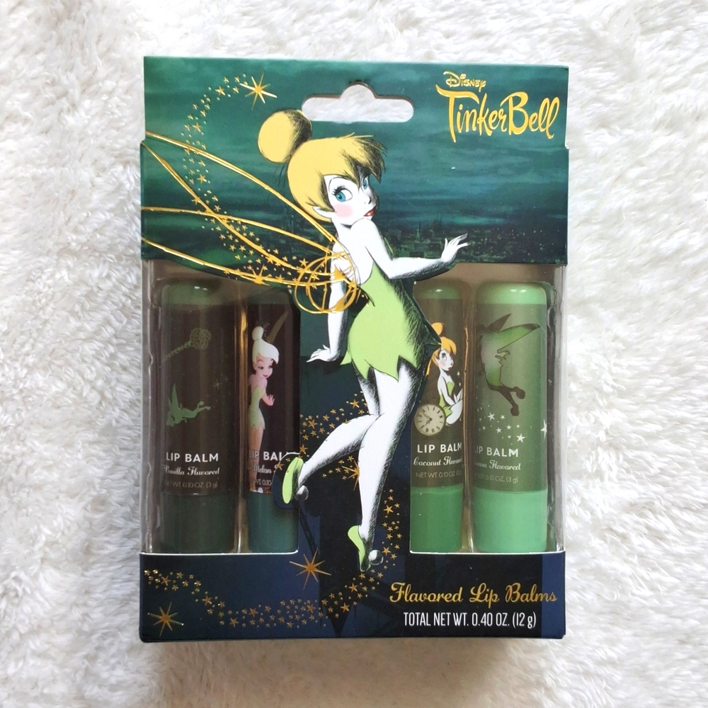 Disney Tinker Bell Lip Balm Set Of 4 NWT Sealed